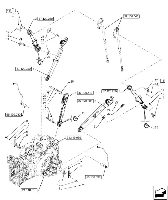 87708029 - Втулка переходн. (кат. 4 на 3 44мм на 32мм) шара тягикрюка верх. нав. задн. T8./Mg.